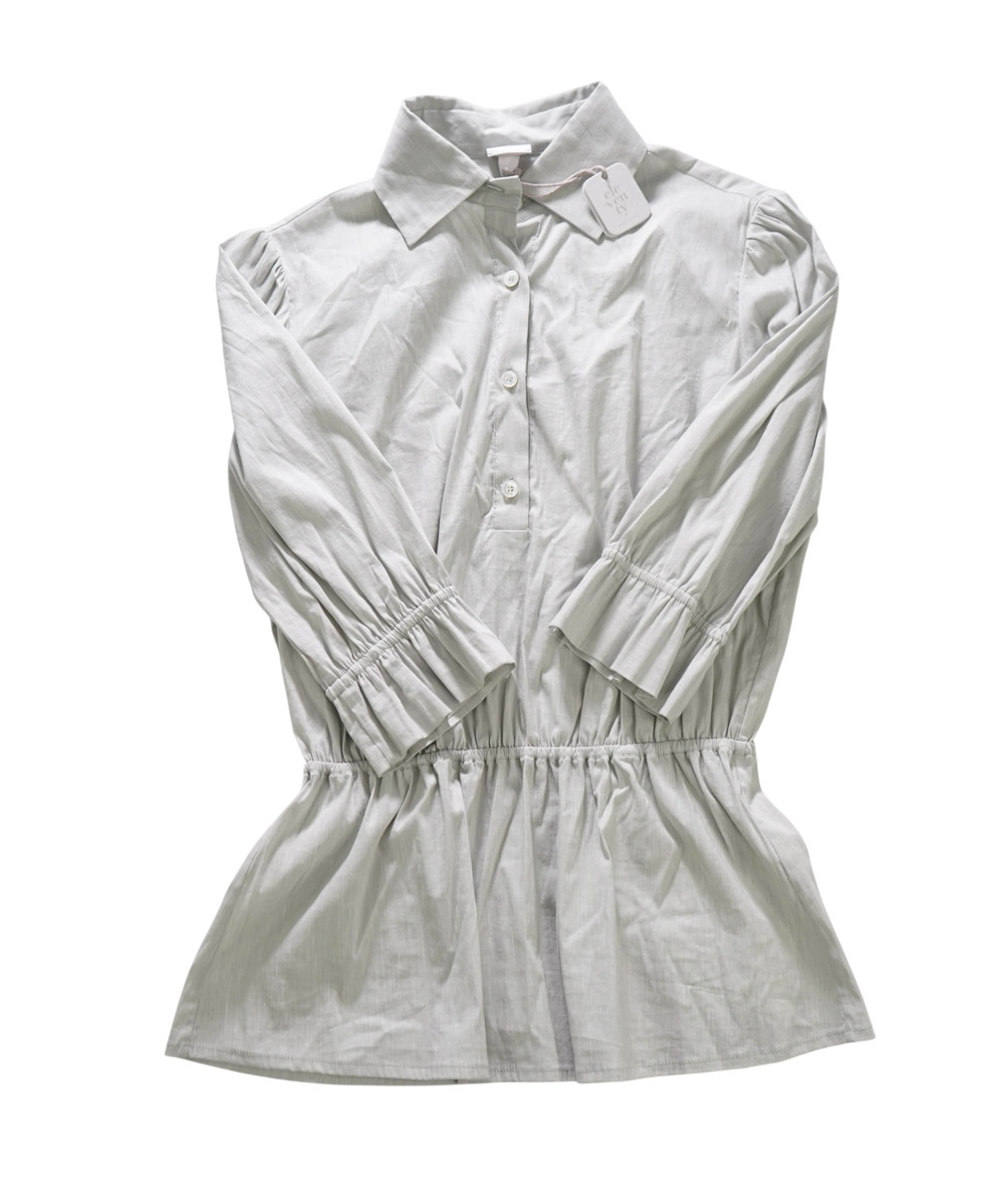 $595 ELEVENTY - Light Blue Cotton/Linen Shirt - 2 US